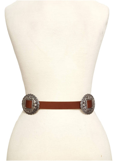 Genuine Leather Western Floral Concho Belt