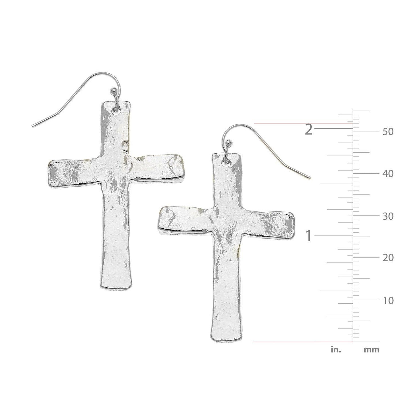 Susan Shaw Silver Cross Earrings