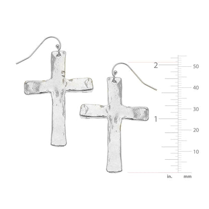 Susan Shaw Silver Cross Earrings
