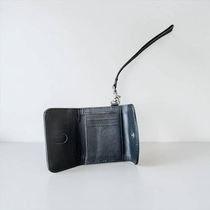 Black Tooled Leather Wristlet Wallet