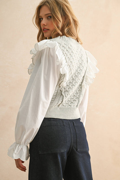 Miou Muse Ruffle Trim Sweater