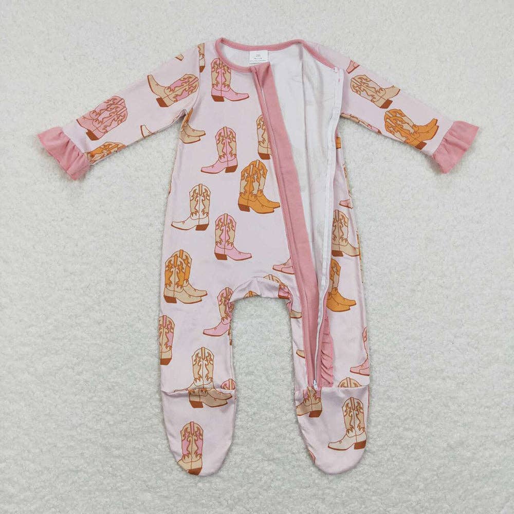 Pink Boots Baby Pajamas