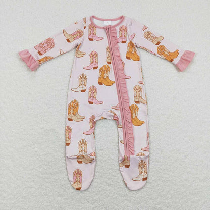 Pink Boots Baby Pajamas