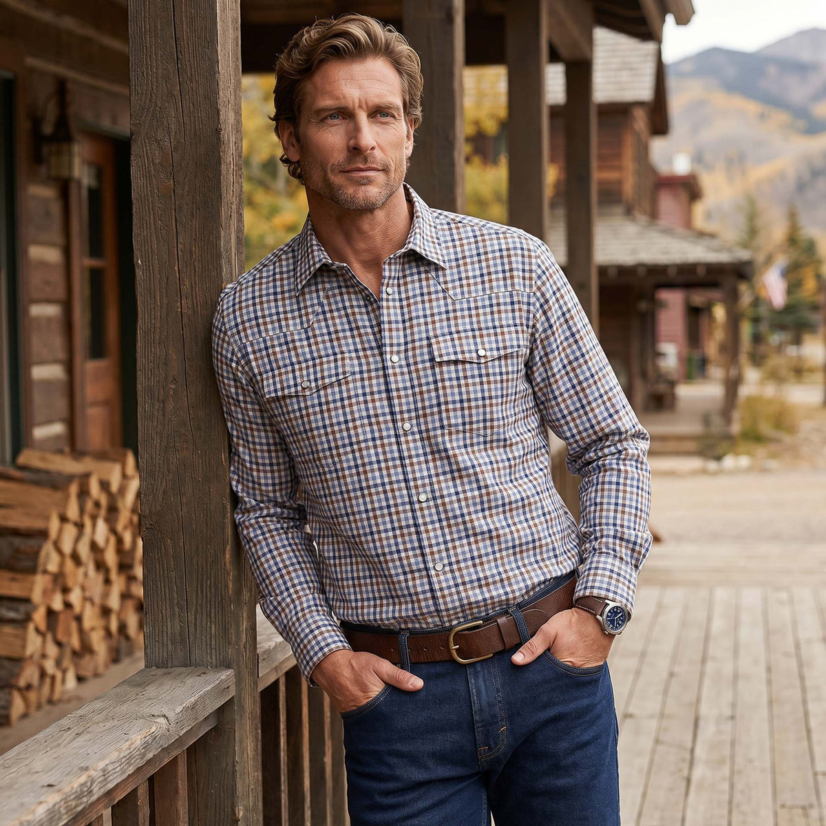 Madison Creek Outfitters Bisley Check Western Shirt
