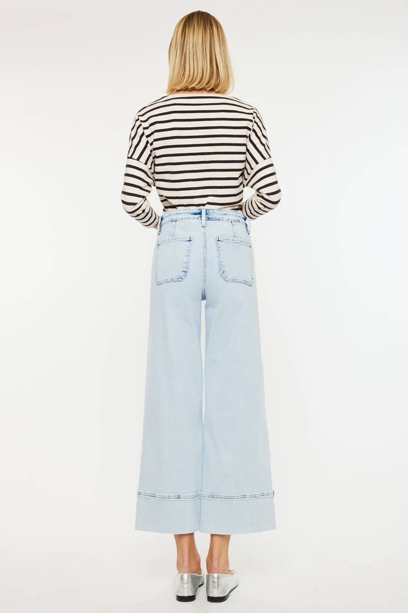 KanCan Kassie Essentials Cropped Wide Leg Jeans