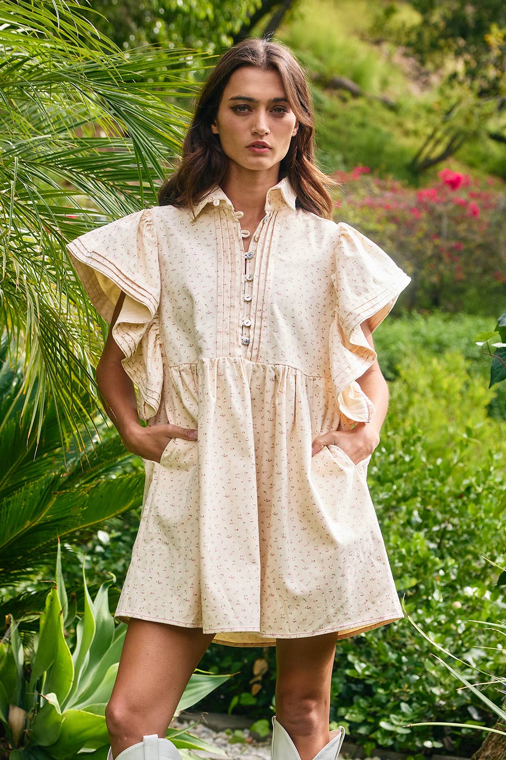 Floral Ruffled Mini Dress