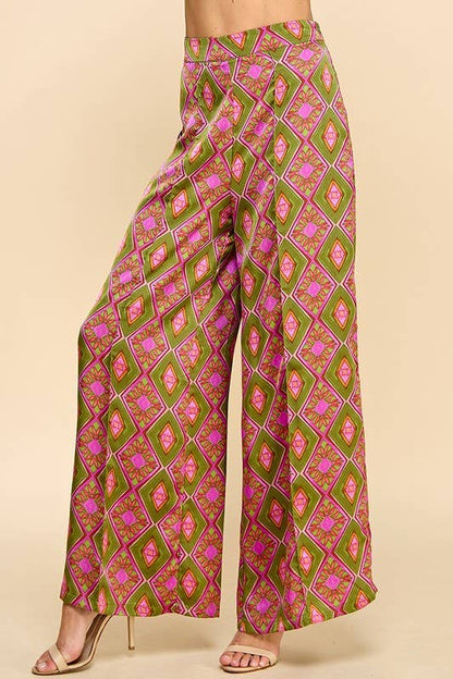 Abstract Print Full Length Pants