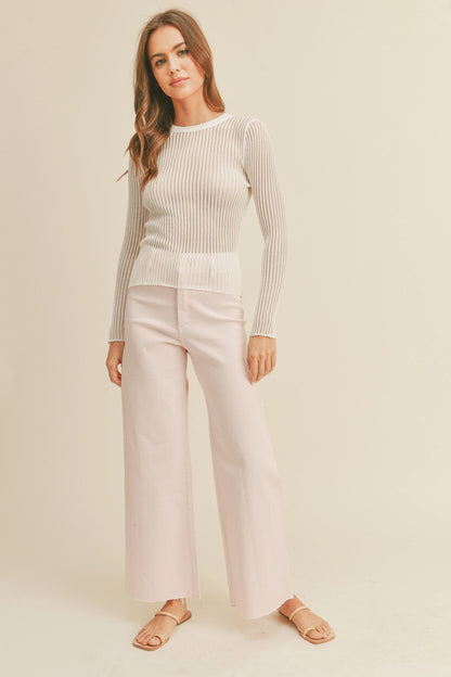 Straight Leg Wide Denim Pants