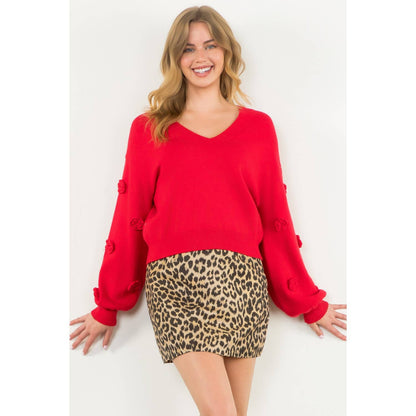 Flower Detail Knit Top