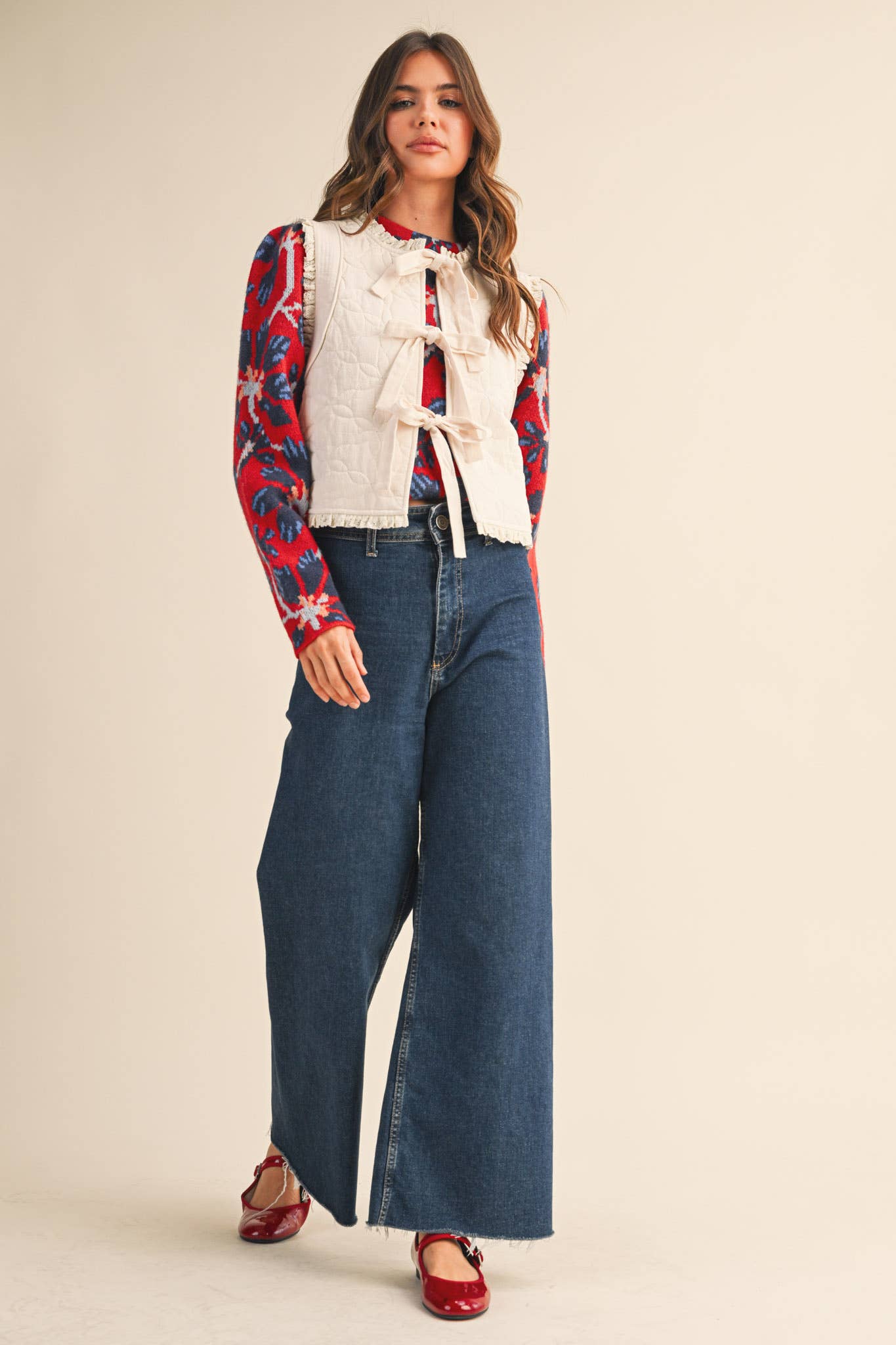 Quilted Lace Trim Vest