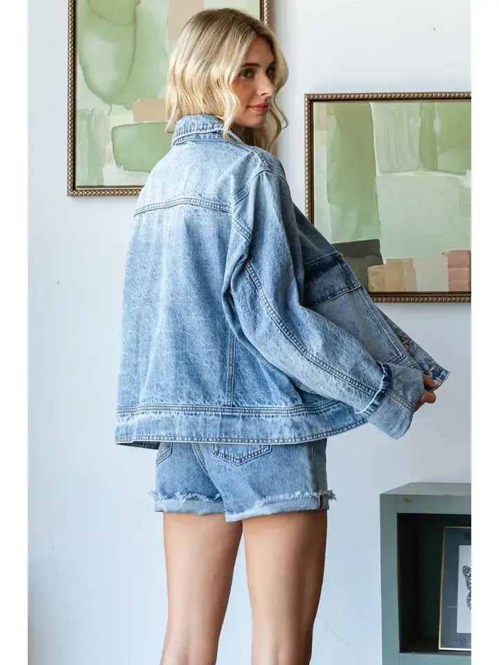 Big Pocket Denim Shacket