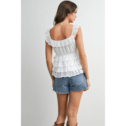 Eyelet Ruffle Layer Camisole