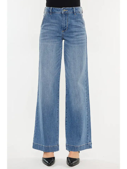 KanCan Bertha High Rise Trouser Wide Leg Jeans