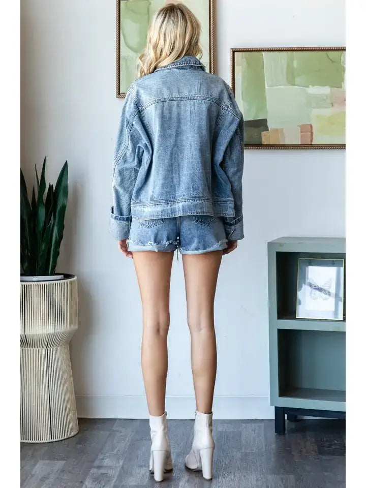 Big Pocket Denim Shacket