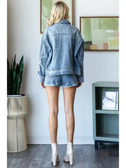 Big Pocket Denim Shacket