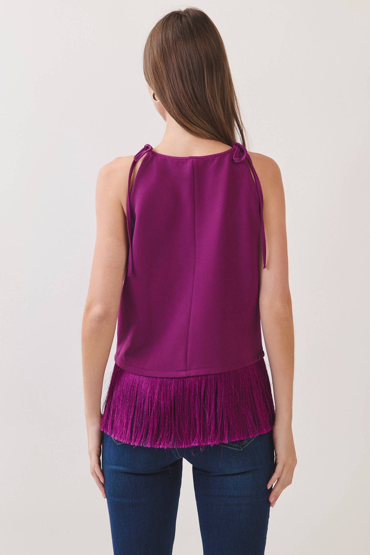 TCEC Fringe Hem Sleeveless Top