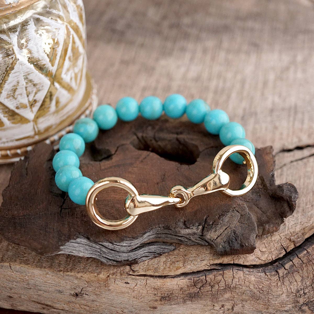 PennyLine Inc. Turquoise Beaded Horse Bit Bracelet – Coastal Rein
