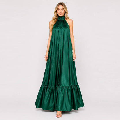 Sabrina Satin Halter Maxi Dress