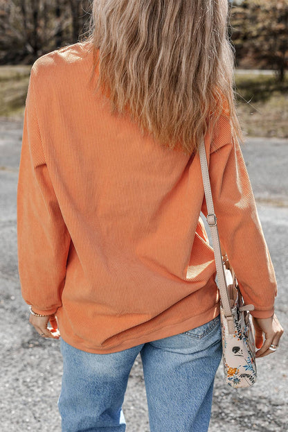 Pumpkin Corded Pullover