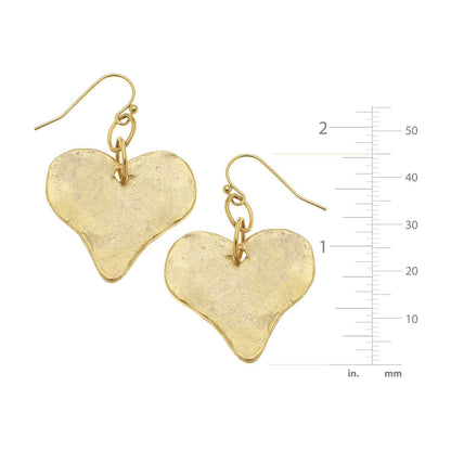 Susan Shaw Gold Heart Earrings