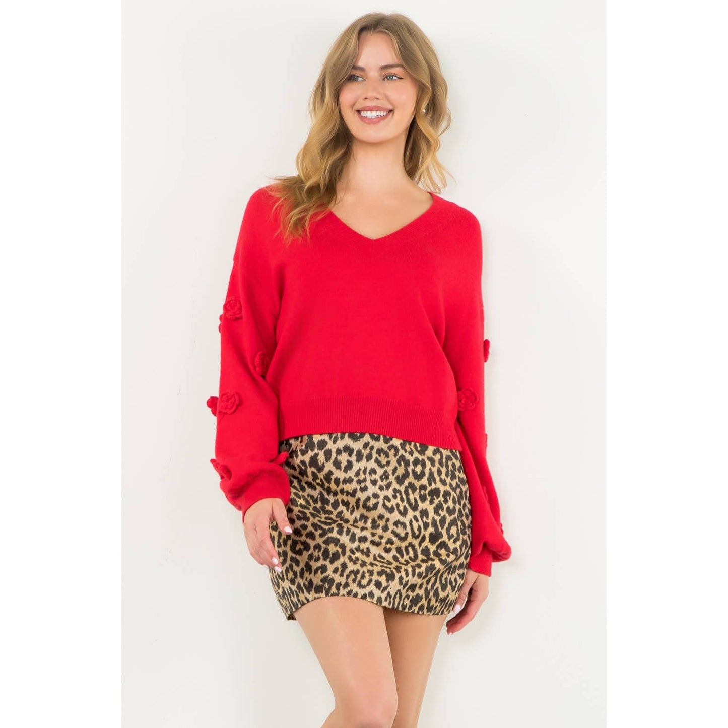 Flower Detail Knit Top