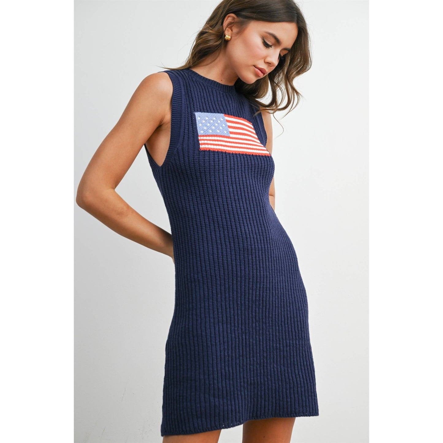 American Flag Sleeveless Knit Dress