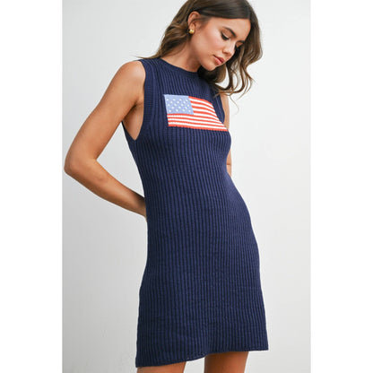 American Flag Sleeveless Knit Dress