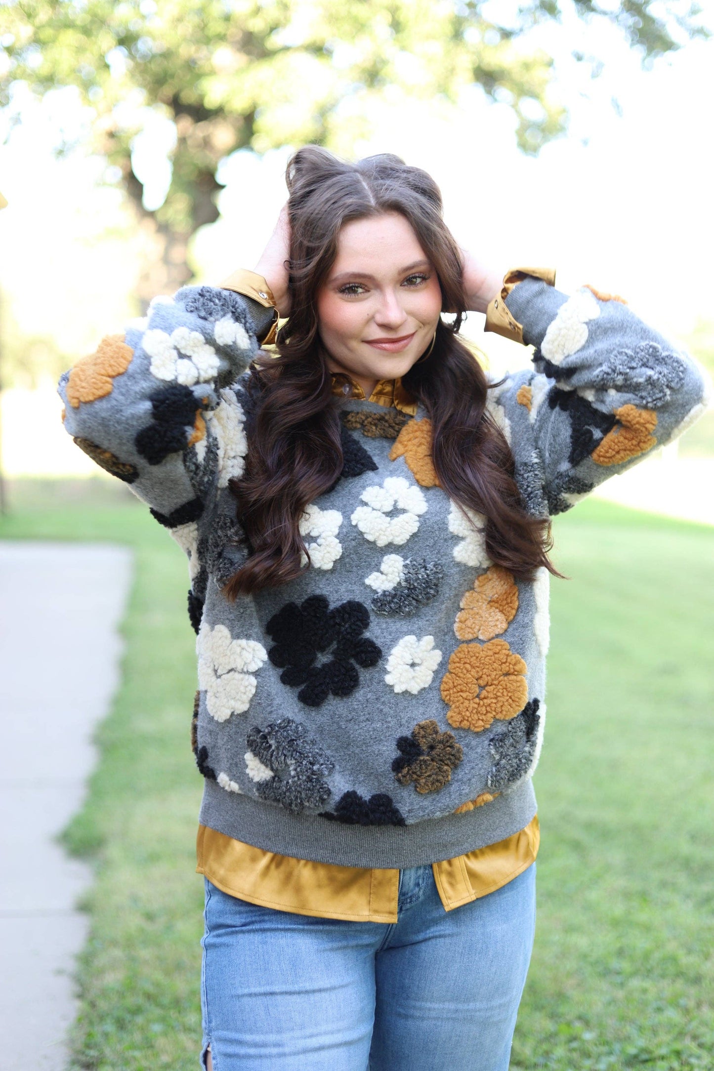 Puff Flower Sweatshirt