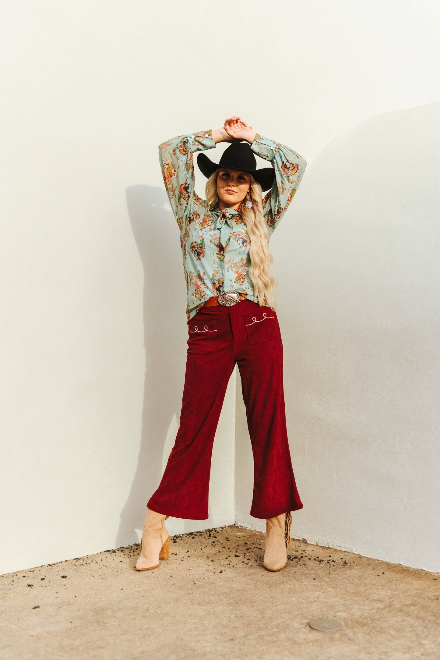 Wine Roping Pants