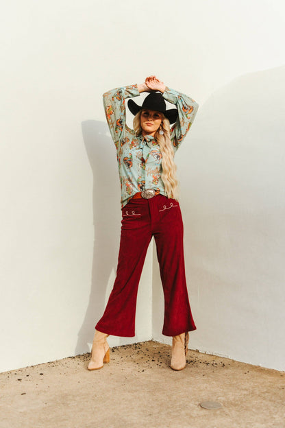 Wine Roping Pants