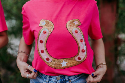 Cowgirl Sequins Embroidery Tee