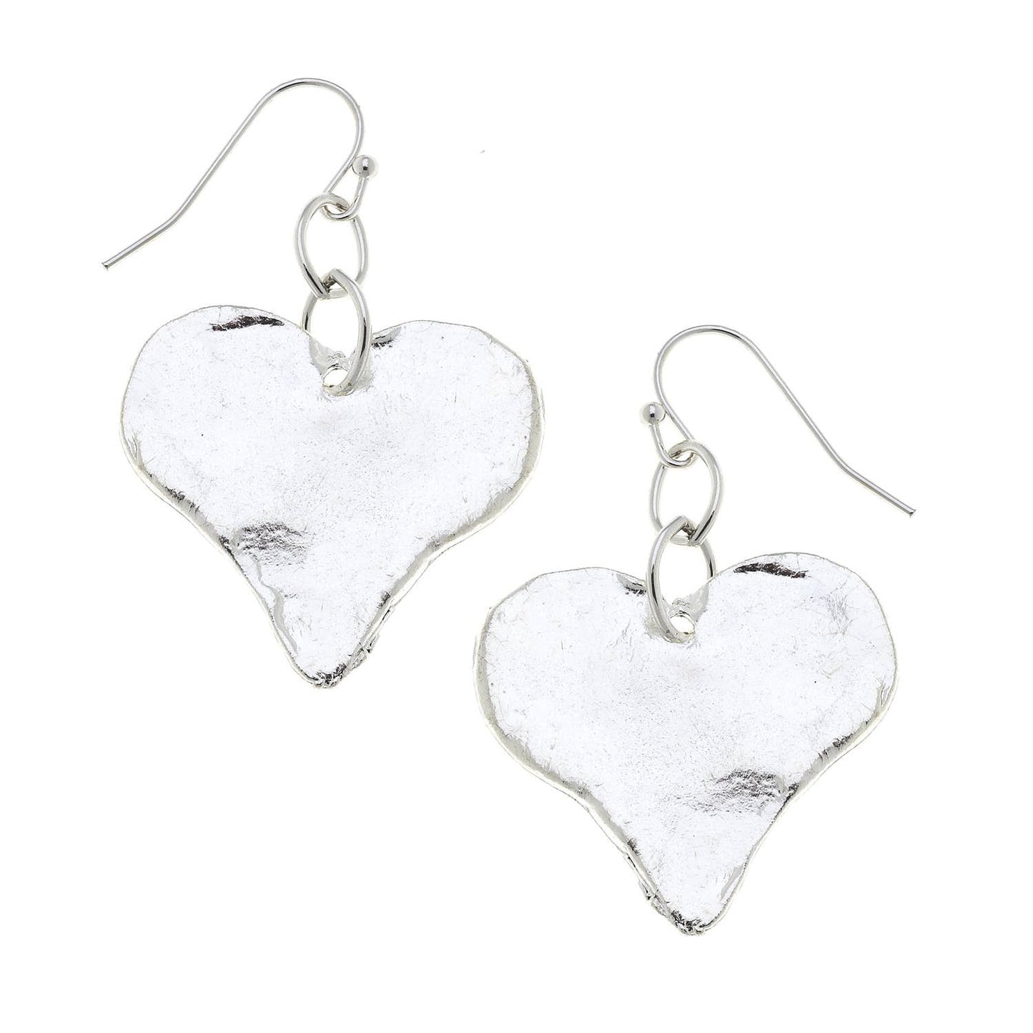 Susan Shaw Silver Heart Earrings