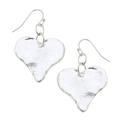 Susan Shaw Silver Heart Earrings