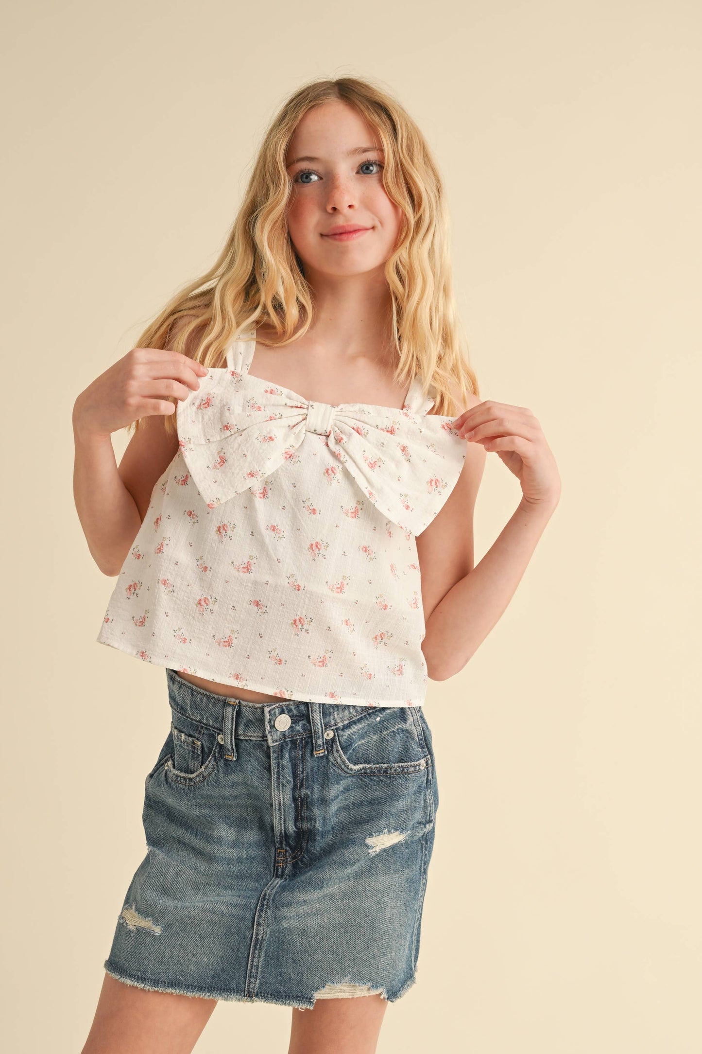 Tween Girls Bow Front Top