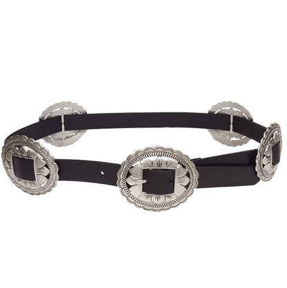 Genuine Leather Western Floral Concho Belt