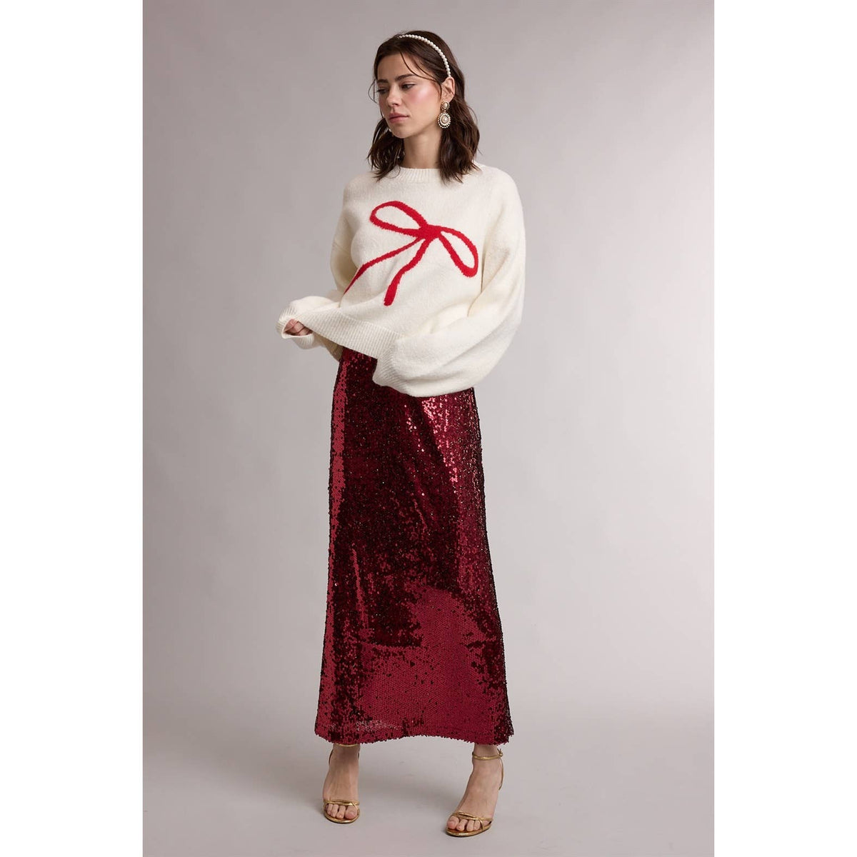 Holiday Sequin Maxi Skirt