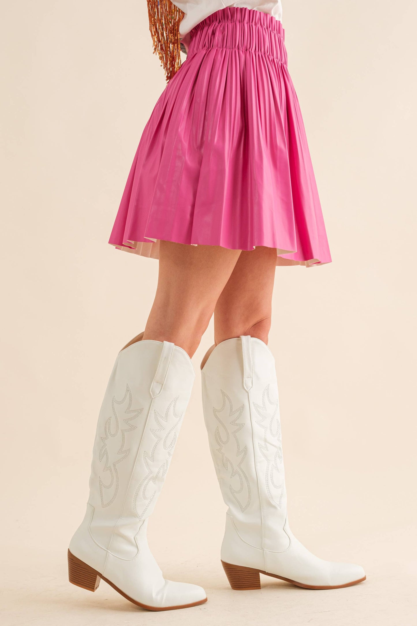 Lined Faux Leather Mini Skirt