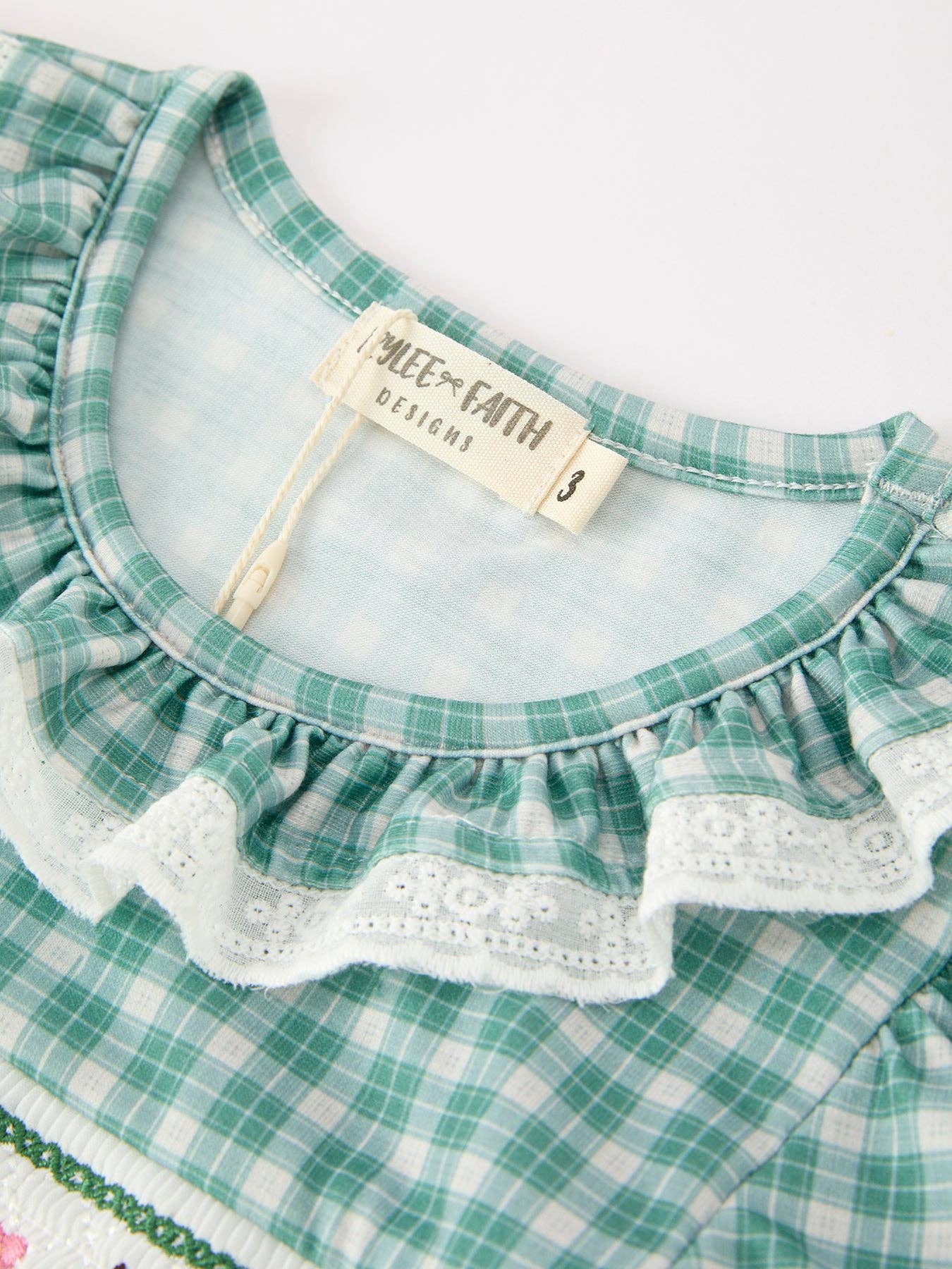 Girl's Western Plaid Horse Embroidered Dress