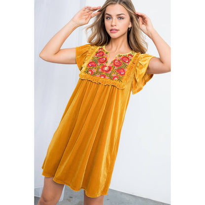 Velvet Embroidered Dress
