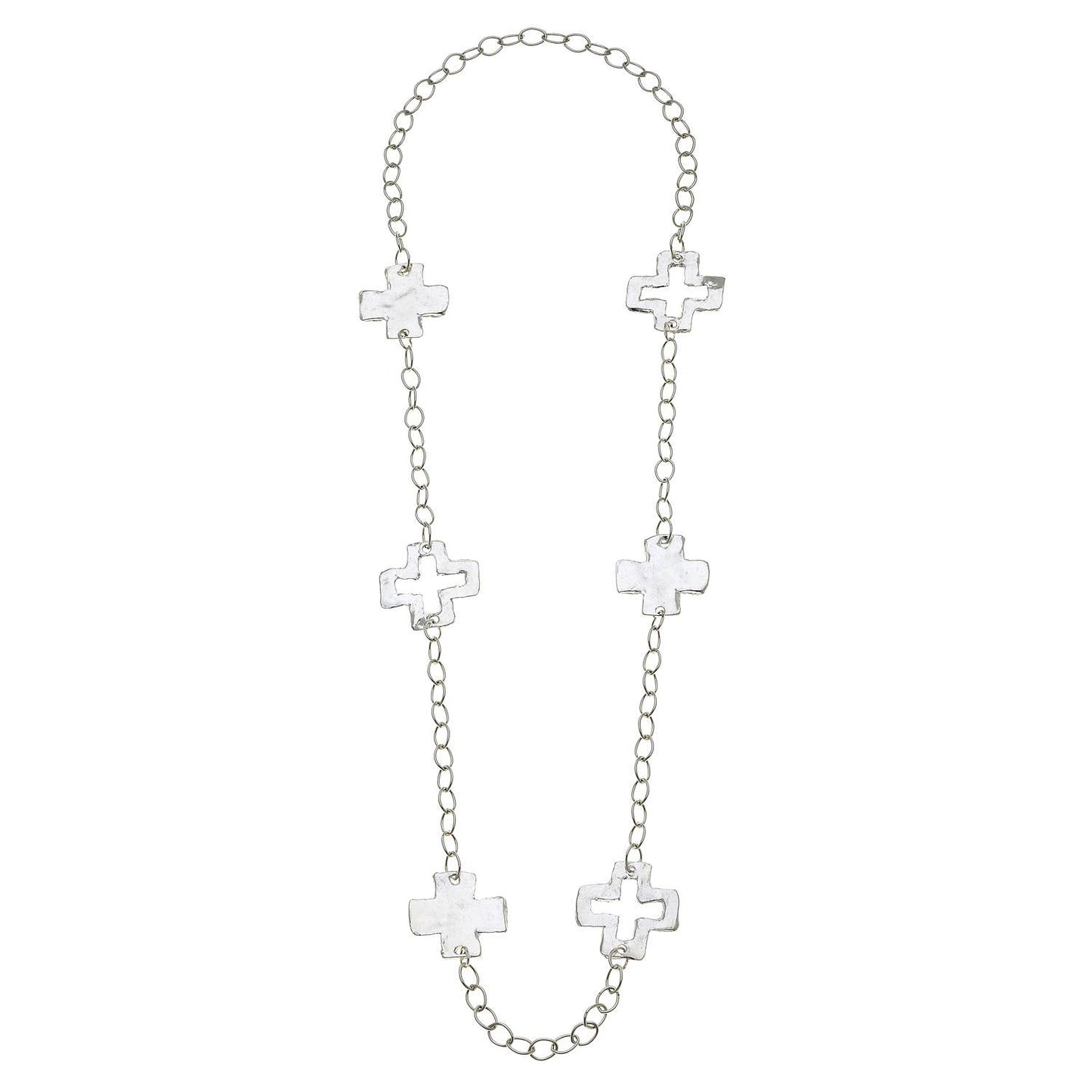 Susan Shaw Silver Cross Chain Necklace