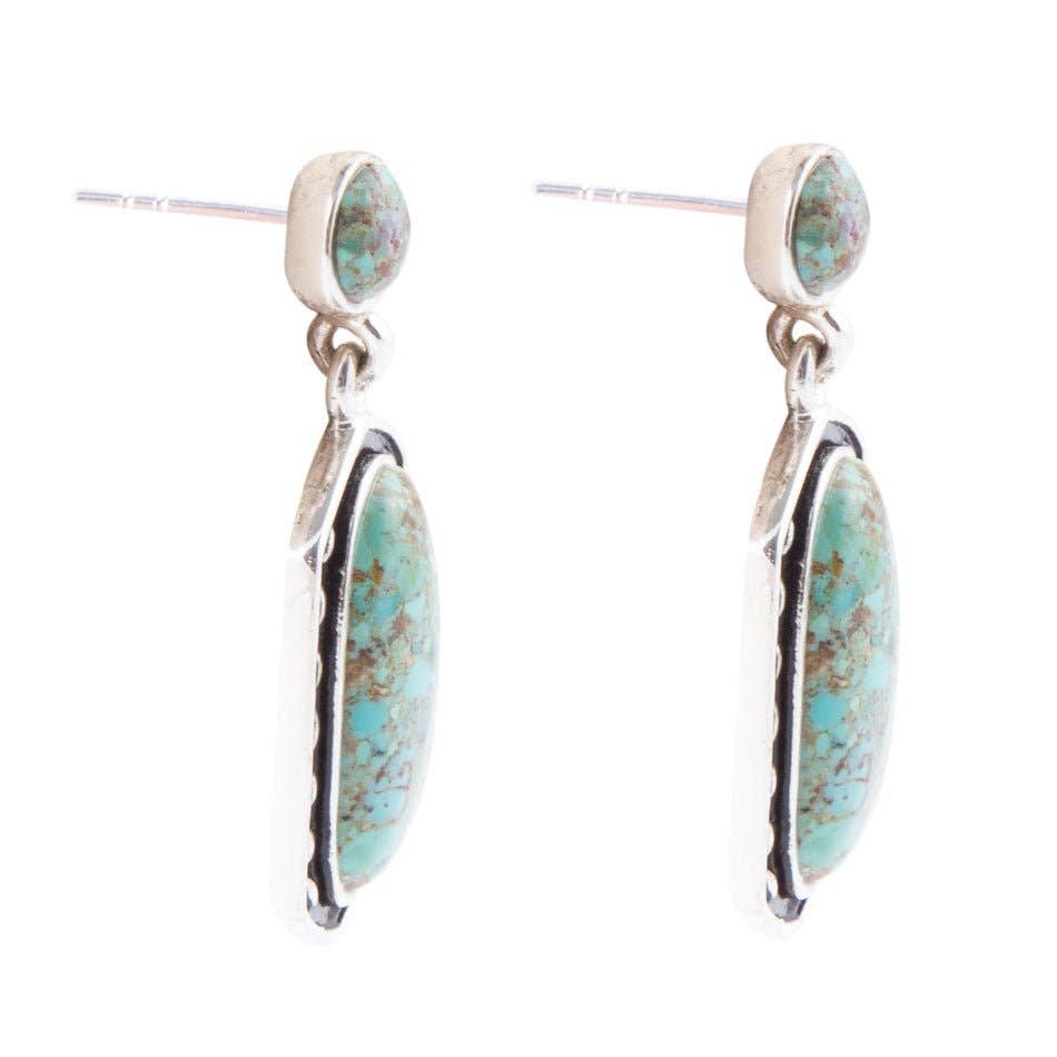 Barse Shielded Turquoise and Sterling Silver Earrings