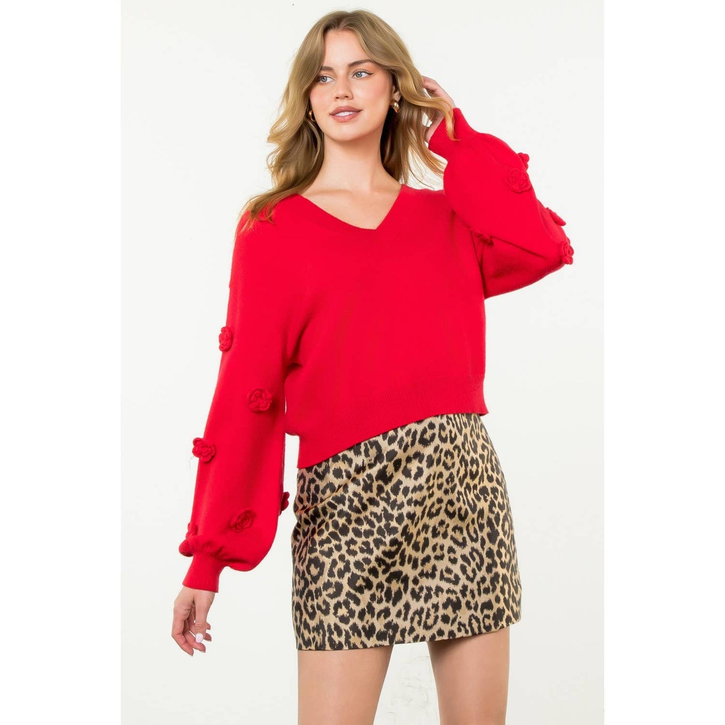 Flower Detail Knit Top