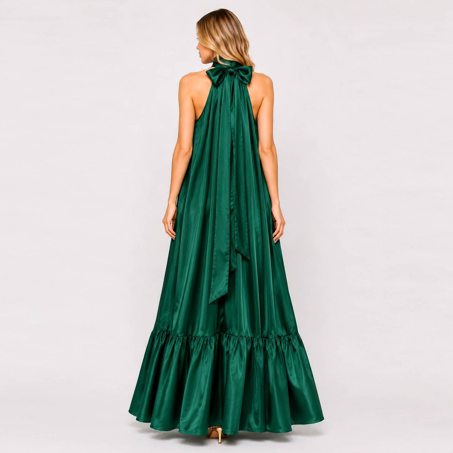 Sabrina Satin Halter Maxi Dress