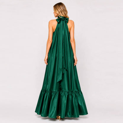 Sabrina Satin Halter Maxi Dress