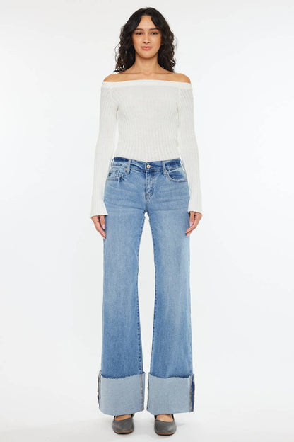 KanCan Emma Mid Rise Wide Flare Jeans