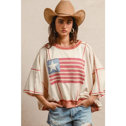 AMERICAN FLAG PATCHWORK OVERLOCK STITCH FRENCH