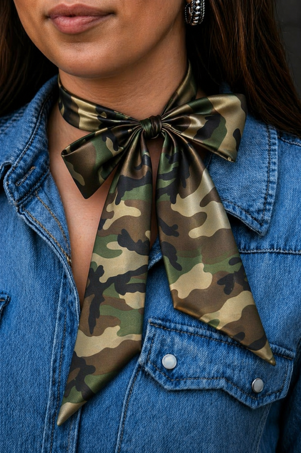 West & Co. Classic Camo Silk Twilly