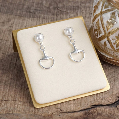 PennyLine Inc. Golden Rein – Pearl Bit Drop Earrings