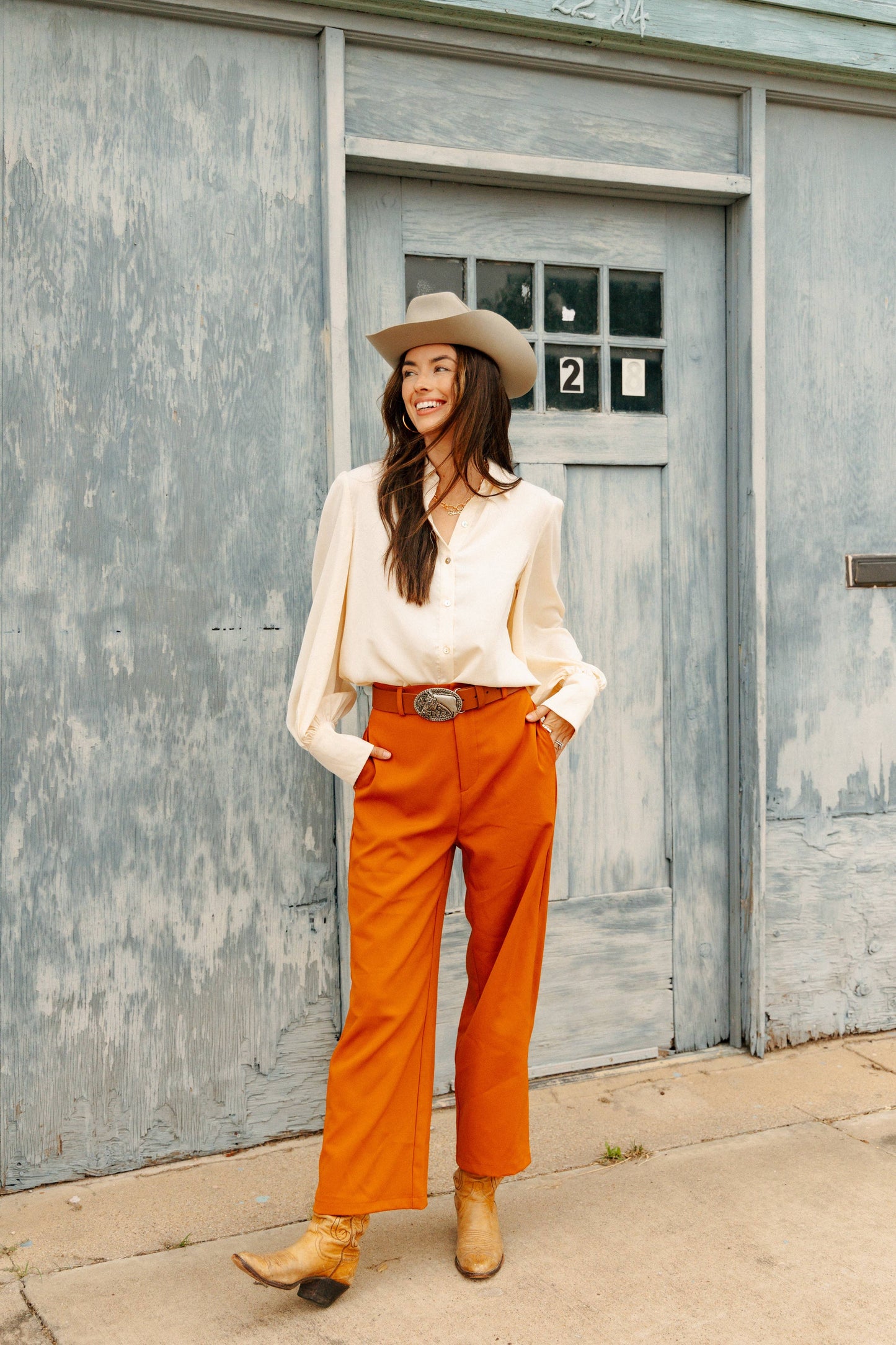Ivory Button Up Blouse