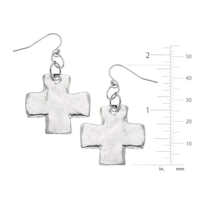 Susan Shaw Silver Cross Earrings